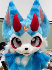 着ぐるみヘッド 猫 口開け 白 全頭ヘッド ケモノ マスク ファースーツ