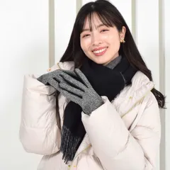 ハリスツイード 手袋 レディース グローブ [Merfirge] リブ付 Harris Tweed 本革 ラム革 レザー グローブ タッチパネル対応 スマホ対応 スマホ手袋 ウール レディース (ht2204) 11.グレーヘリンボーン