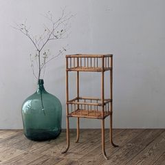 送料無料】 電話台 昭和レトロ 収納棚 天然木 無垢材 ディスプレイ