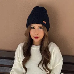 ラビットファー ニット帽  ポンポン【BLACK】【BEIGE】