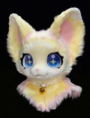 着ぐるみヘッド 猫 口開け 白 全頭ヘッド ケモノ マスク ファースーツ