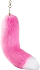 MARUHADO 動物のふわふわ尻尾 ギャル しっぽ キーホルダー ファー コスプレ 狐 お尻 チャーム フォックステール (ピンク)