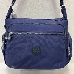 6566　Kipling キプリング　ナイロン　ユニセックス　メンズ　レディース　ショルダーバッグ　ワンショルダー　肩がけ　斜めがけ　クロスボディ　ネイビー　紺　無地　シンプル