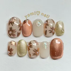 【ショートオーバル 】ネイルチップつけ爪【サイズ変更無料】ニュアンス