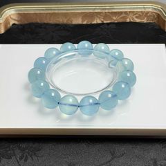 ！最高峰！エンジェルストーン　サンタマリア鉱山　アクアマリン ブレスレット15㎜ 極上！エンジェルストーンサンタマリア鉱山アクアマリン ブレスレット