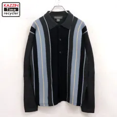 90s vintage Banana Republic マルチストライプ柄 メリノウール シャツ ニットセーター メンズ 表記XLサイズ
