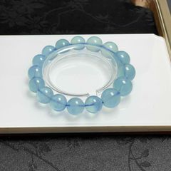 天然石】アクアマリン ブレスレット 14mm 大玉 天然色 幸福・聡明 