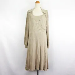 22オクトーブル 22 OCTOBRE ワンピース チュニック 長袖 カシュクール ロング丈 インナー付き ウール混 46 ベージュ ※EKMのサムネイル