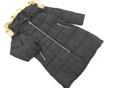 AS KNOW AS アズノゥアズ フェイクファー 付き ロング 中綿 コート sizeF/黒 ◆■ レディース