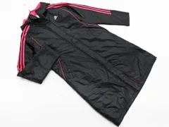 adidas アディダス ベンチ コート sizeM/黒ｘピンク ◇■ レディース
