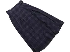 axes femme アクシーズファム チェック ロング スカート sizeF/濃紺 ◇■ レディース