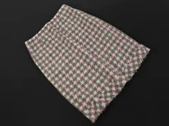 M S GRACY エムズグレイシー ウール混 ニット チェック タイト スカート size40/グレーｘピンク ◇■ レディース