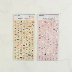 新品 シール 2枚セット ステッカーセレクション 和っころ セリア キャンドゥ ダイソー シール帳 シールブック シール交換に お正月 年賀状に 日本