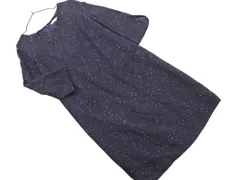 UNTITLED アンタイトル ウール混 総柄 Iライン ワンピース size1/紺 ◇■ レディース