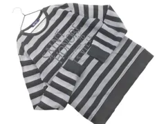 BEAMS HEART ビームスハート ボーダー プリント カットソー sizeM/黒ｘグレー ◇■ レディース