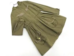 axes femme アクシーズファム レース ウエストリボン フーディー コート sizeM/カーキ ◇■ レディース