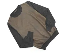 ZARA MAN ザラ マン ウール混 素材切替 ニット セーター sizeS/チャコールx茶 ◇■ メンズ