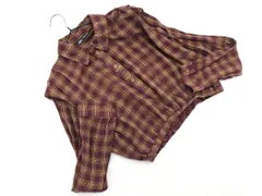 ZARA ザラ ウール混 チェック ブラウス シャツ sizeM/ボルドーx緑 ◇■ レディース