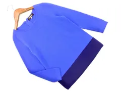 PAUL STUART ポールスチュアート ウール100% バイカラー ニット セーター size6/青ｘ紺 ◇■ レディース