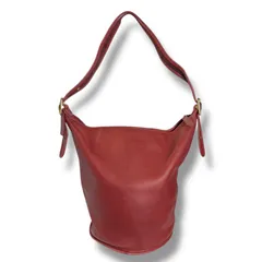 コーチ COACH オールドコーチ ショルダーバッグ グローブレザー バケツ バスケット型 USA 赤 レッド ボルドー 9085【HS6 1-2】