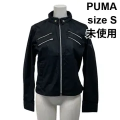 ◆ 未使用 プーマ PUMA ジャケット ブルゾン 長袖 スタンドカラー ライダースジャケット風 メッシュ 黒 ブラック サイズS メンズ S5X544