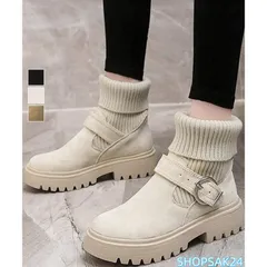 ソックス風 ショートブーツ 厚底 レディース 秋冬 スニーカー風ブーツ 美脚 脚長効果 歩きやすい676