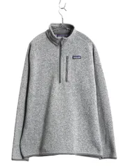 【お得なクーポン配布中!】 パタゴニア ベターセーター ハーフジップ メンズ L / 古着 18年製 フリース セーター 裏起毛 プルオーバー ジャケット ワンポイント グレー