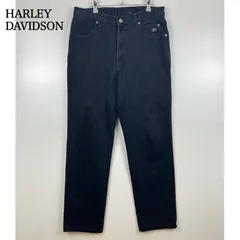 HARLEY DAVIDSON 90s 1999 USA vintage black denim pants w36 ハーレーダビッドソン ブラックデニム アメリカ製 米国 真黒のサムネイル