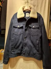 ザラ スウェード ブルゾン ムートン ブルー