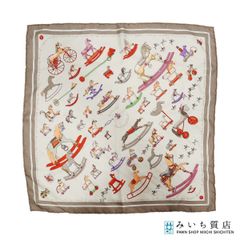 HERMES エルメス カレ90 L'OR DES CHEFS 首長達の金 シルク100