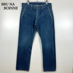 BRU NA BOINNE JAPAN made straight denim pants 32 7005 ブルーナボイン 名作 定番 ダーラーデニム パンツ 革パッチ セルビッチ アメカジ レプリカのサムネイル