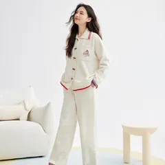 レディースパジャマ  ルームウェア  寝巻き レディース長袖 秋冬 部屋着 肌触り厚手 暖かい モコモコ 上下セット