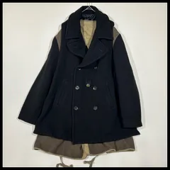 【希少】　ミハラヤスヒロ　Miharayasuhiro　Pコート　ミリタリーコート　レイヤード　ダブルジャケット　オーバーサイズ　ブラック　黒　S