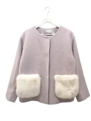 ジルバイジルスチュアート JILL by JILLSTUART ポケットファー ノーカラー コート M ペールグレー 2023AW アウター 上着 ジャケット