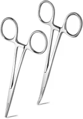 MO FACTORY 互換品手芸用鉗子 かんし 直/曲 2本セット パーツクリップ 縫い代ライナー 手芸用品 タグ 裁縫上手 わた 綿 ハンドメイト ぬいぐるみ (「手芸 細部用 細工」 12.5cm)