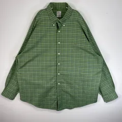 古着 ブルックスブラザーズ Brooks Brothers 長袖シャツ ロゴ 刺繍 チェック 346 2XL  グリーン系 マルチカラー メンズ