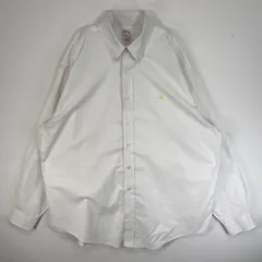 古着 ブルックスブラザーズ Brooks Brothers 長袖シャツ ロゴ 刺繍 REGULAR FIT ボタンダウン XL  ホワイト 無地 メンズ