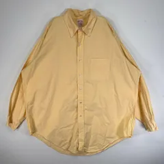 古着 80's～90's/80年代～90年代 ヴィンテージ ブルックスブラザーズ Brooks Brothers 長袖シャツ 胸ポケ ボタンダウン USA製 XL  イエロー系 無地 メンズ
