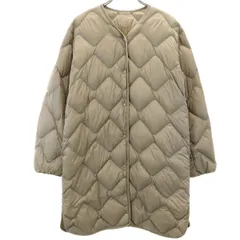 UNIQLO ユニクロ ウルトラライトダウン リラックス コート XS カーキ 収納袋付き ノーカラー レディース 古着