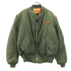 AVIREX アヴィレックス バックロゴ MA-1 フライトジャケット M カーキ 中綿 メンズ 古着