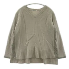 NOLLEY'S ノーリーズ ウールカシミヤ Vネックニット size38/アイボリー×ライトグレー