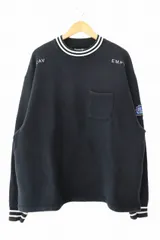 シーイー C.E ロゴ刺繍 バックプリント クルーネック ポケット スウェット L 黒 ブラック ブランド古着ベクトル 中古●251123