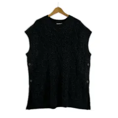Samansa Mos2 サマンサ モスモス ウール混 サイドスリットベスト sizeF/ブラック