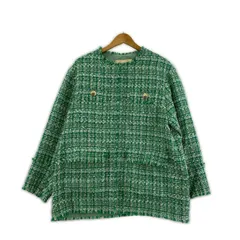 nano universe ナノユニバース ツイードジャケット sizeⅡ/グリーン×ホワイト