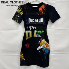 MARINE SERRE 半袖ミニワンピース ブラック MARINE SERRE ブラック ミニワンピース 半袖