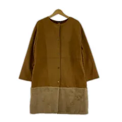 ZARA ザラ 異素材切替 フェイクスエードコート sizeEUR M/ブラウン