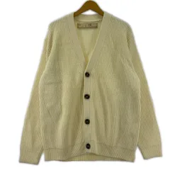 nano universe ナノユニバース 畦編み Vネックカーディガン sizeM/アイボリー