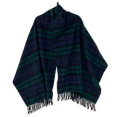 Glen Prince グレンプリンス チェック柄 ウール ストールストール/グリーン×ネイビー×ブラック系