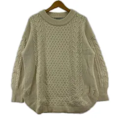 nano universe ナノ ユニバース  ケーブル編み ニット sizeF/アイボリー