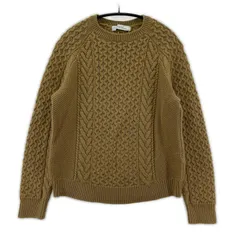 green label relaxing グリーンレーベルリラクシング  ケーブル編み ニット sizeM/ベージュ